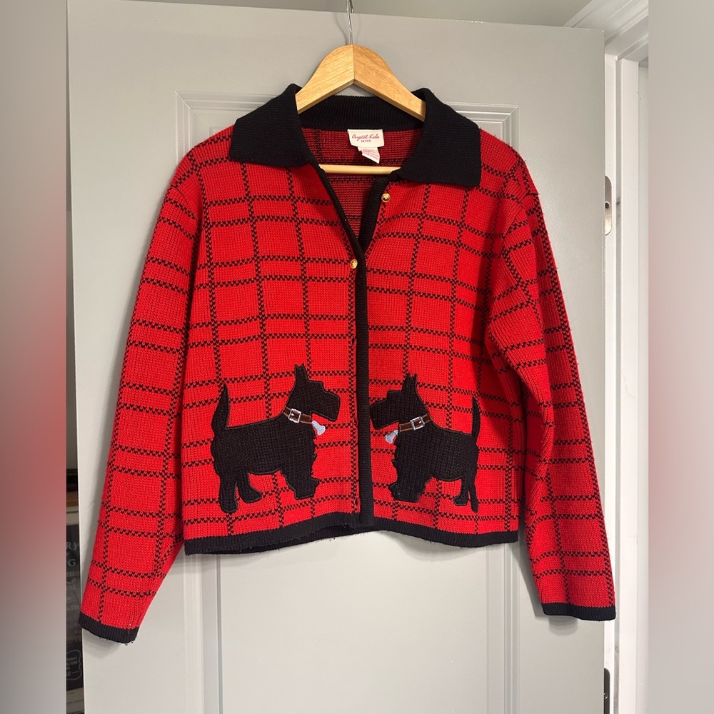 Vintage Scottie dog cardigan